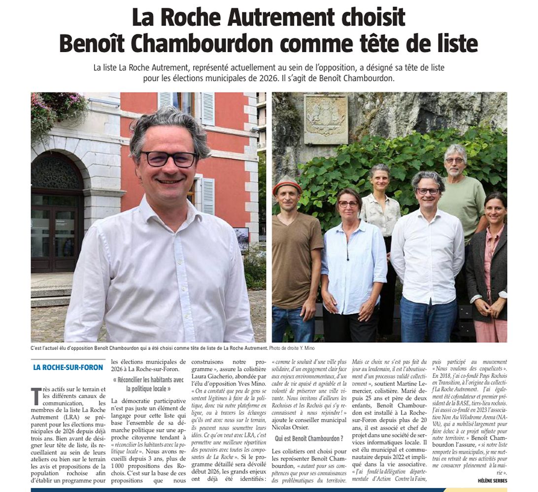 revue de presse : désignation de notre tête de liste